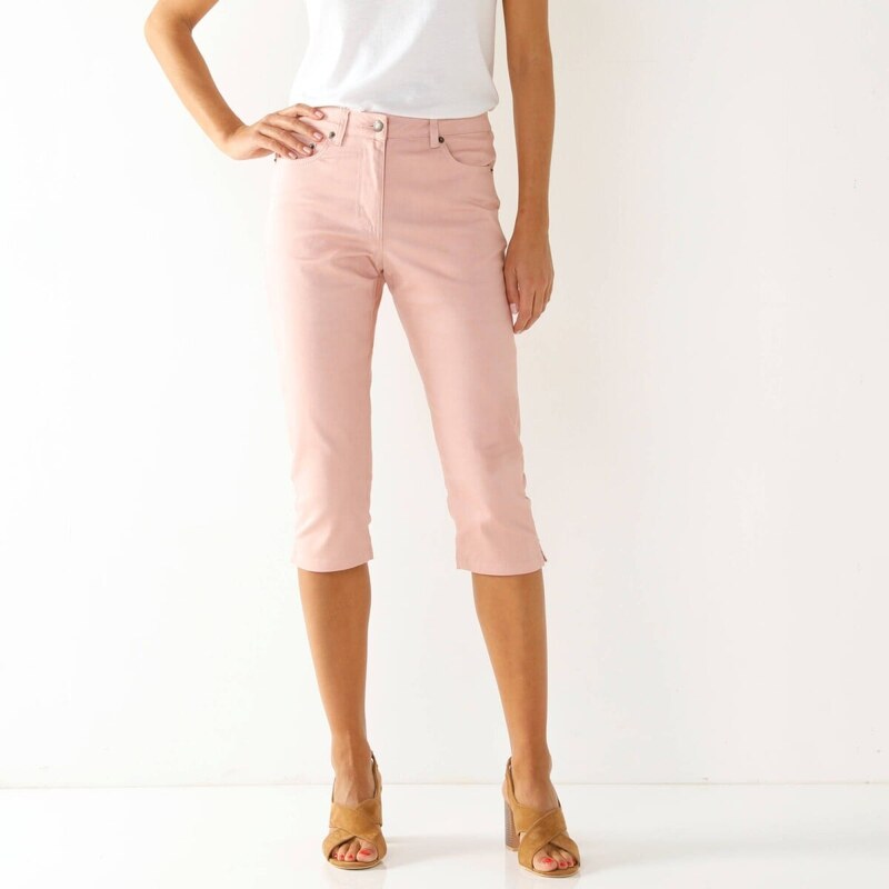 Úzke farebné 3/4 nohavice ružová púdrová 036 Blancheporte 61882557