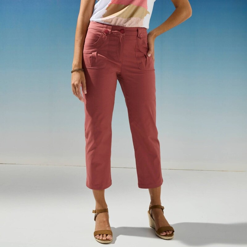 Rovné strečové 7/8 nohavice. terakota 036 Blancheporte 61916539