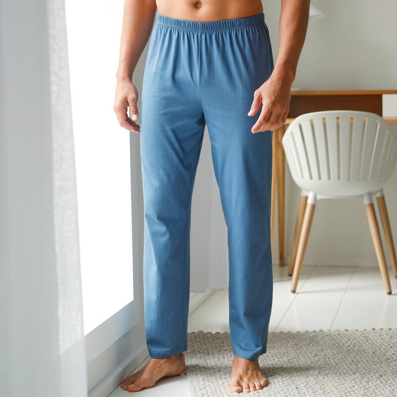 Jednofarebné dlhé pyžamové nohavice modrosivá 054 Blancheporte 61916564