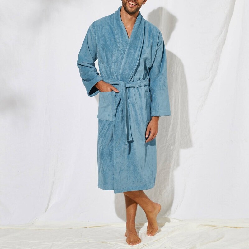 Župan z velúrového froté zn. Colombine so šálovým golierom modrá 57059067