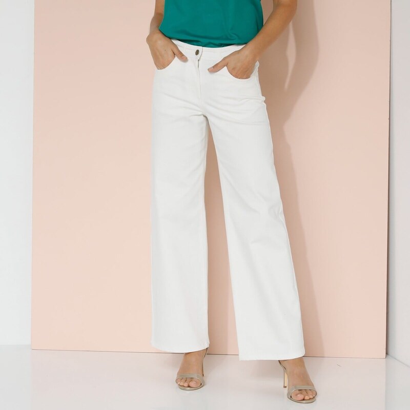 Široké plátené nohavice s 5 vreckami ražná 050 Blancheporte 49384249