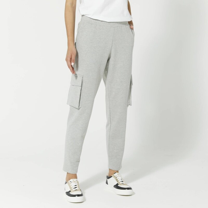 Jogging športové nohavice s vreckami sivý melír 048 Blancheporte 56607562