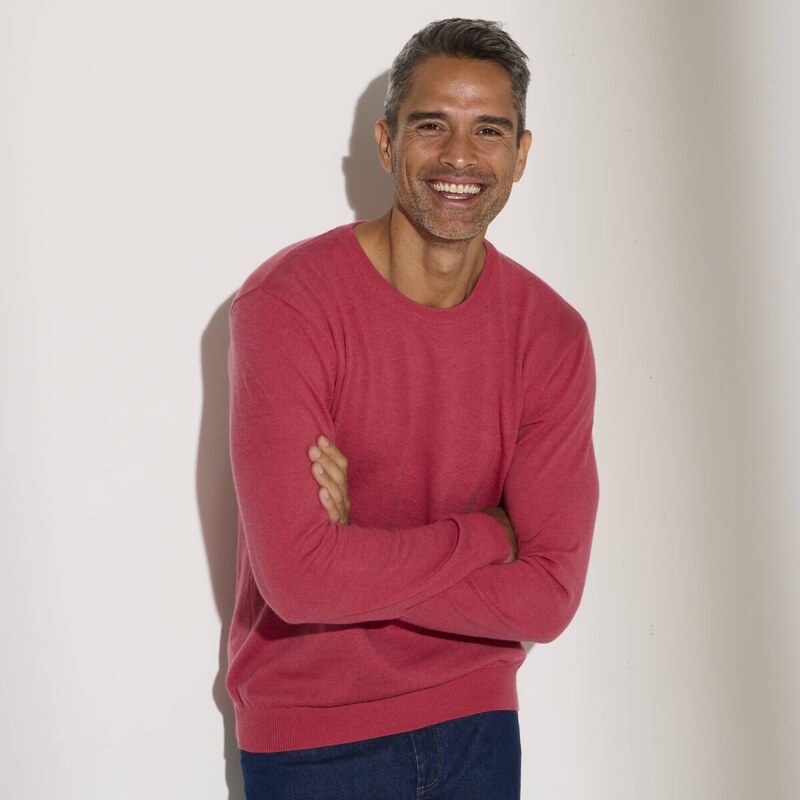 Pulóver s okrúhlym výstrihom, 100 % akryl malinová 086 Blancheporte 62283739