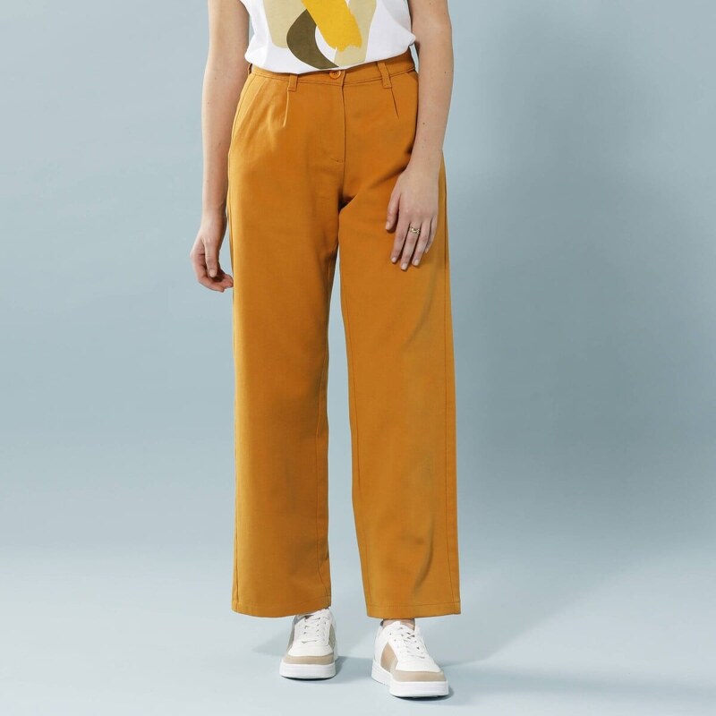 Keprové široké nohavice pre nižšiu postavu kari 036 Blancheporte 57059024