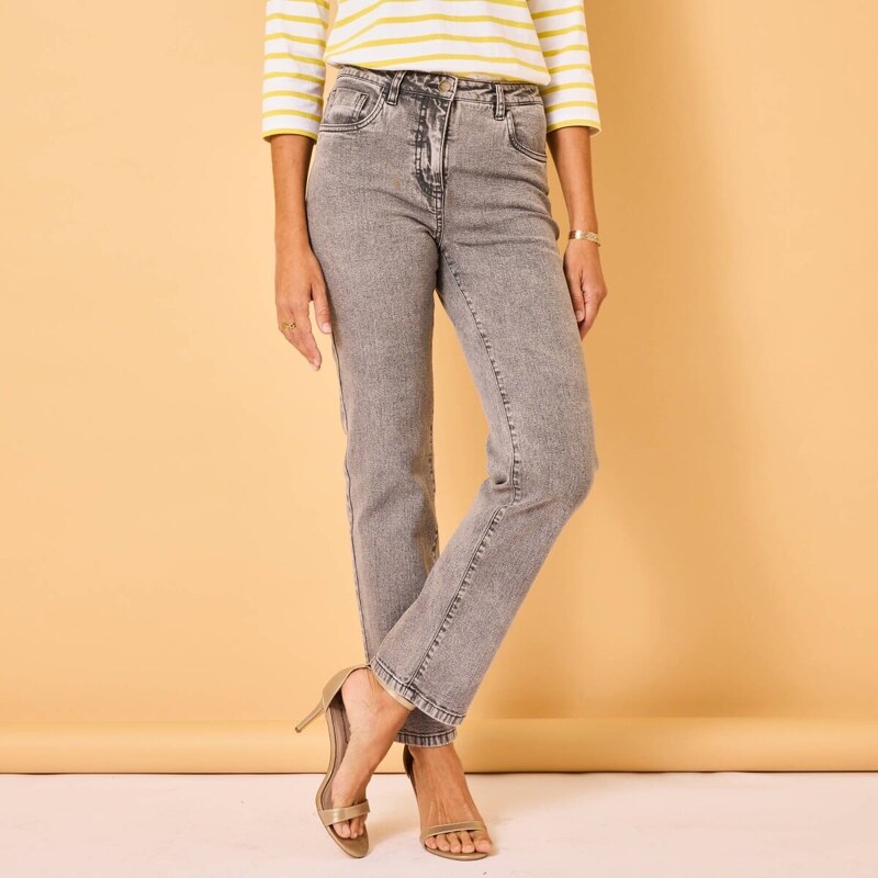 Rovné džínsy s 5 vreckami sivá 044 Blancheporte 61882493