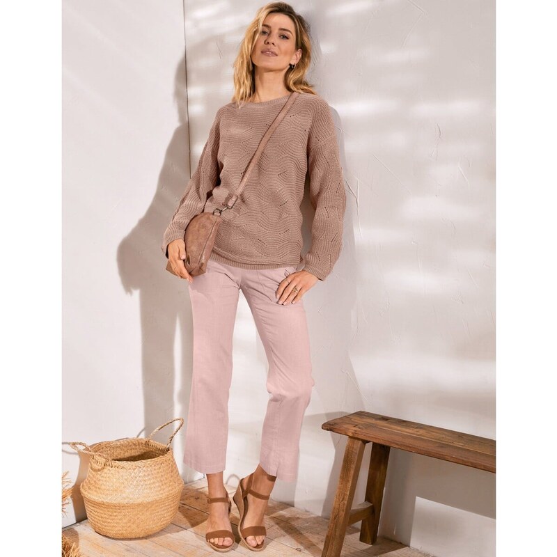 Rovné 7/8 nohavice ružová pudrová 038 Blancheporte 48125459