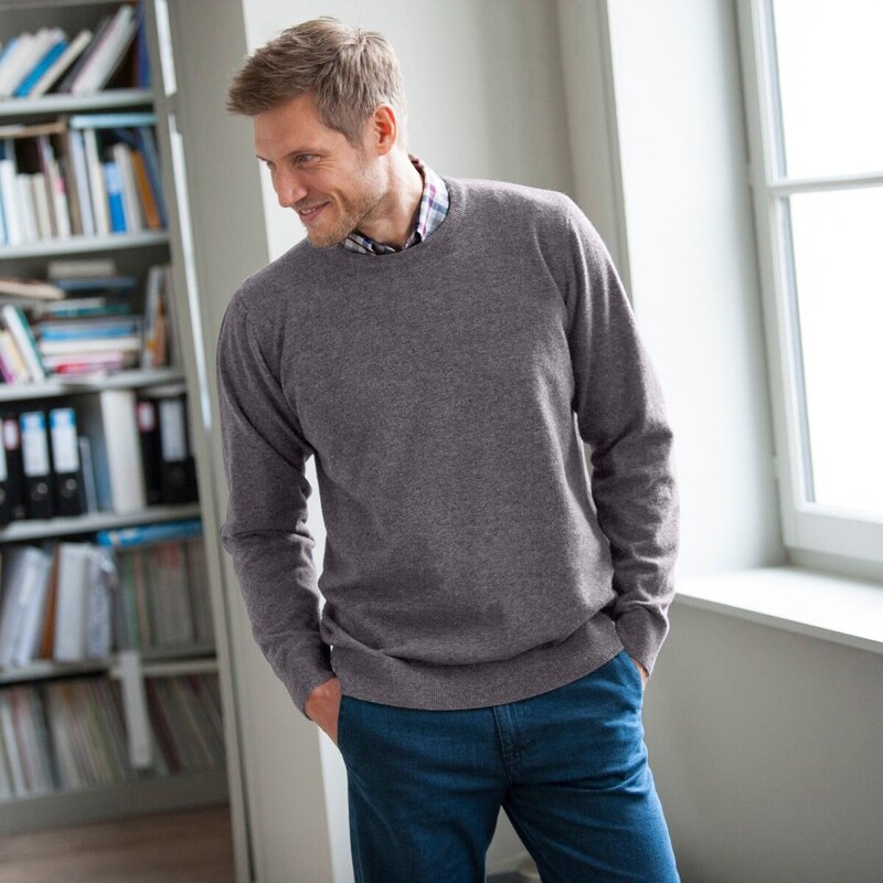 Pulóver s okrúhlym výstrihom, 100 % akryl antracitová 086 Blancheporte 48076991