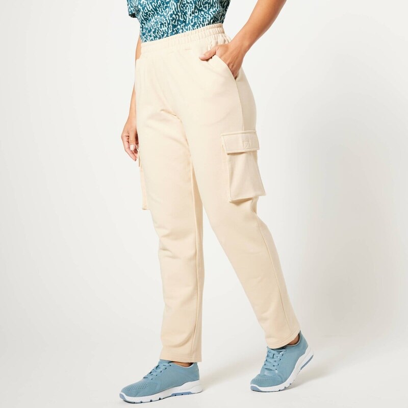 Moltonové jogging nohavice s vreckami piesková 052 Blancheporte 65217743