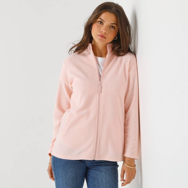 Fleecová bunda na zips ružová pudrová 052 Blancheporte 65219147