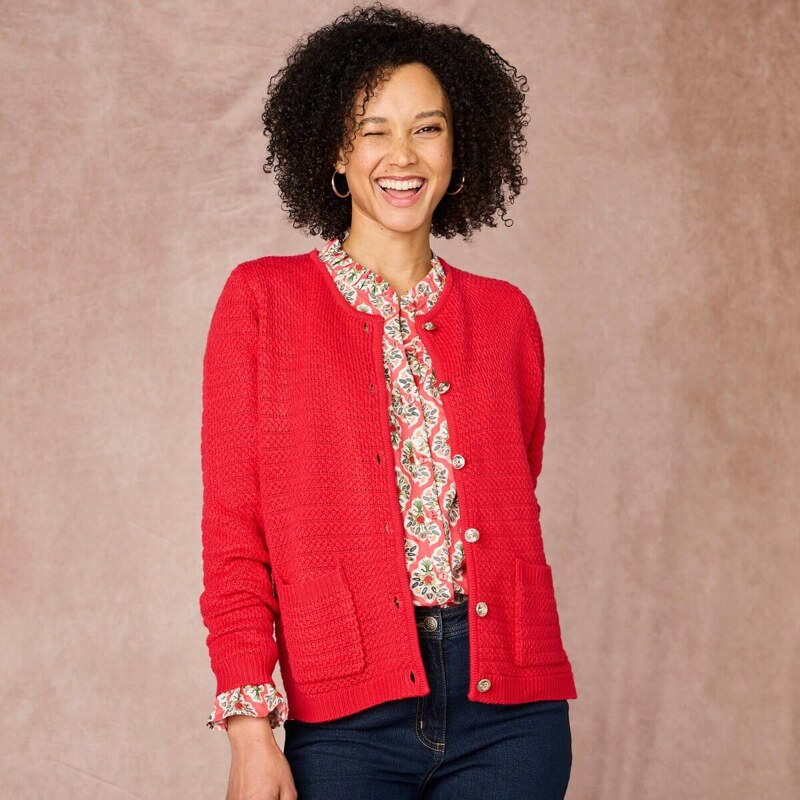 Sveter z úpletu so vzorom červená 036 Blancheporte 56607572