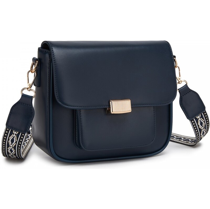 Miss Lulu Kabelka – crossbody s odnímateľným tkaným popruhom, modrá 67195029