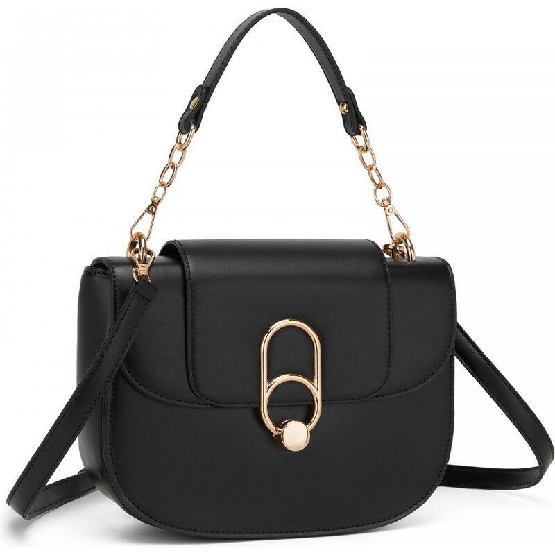 Miss Lulu Kabelka - Saddle, štýlová s retiazkou, čierna 67195031