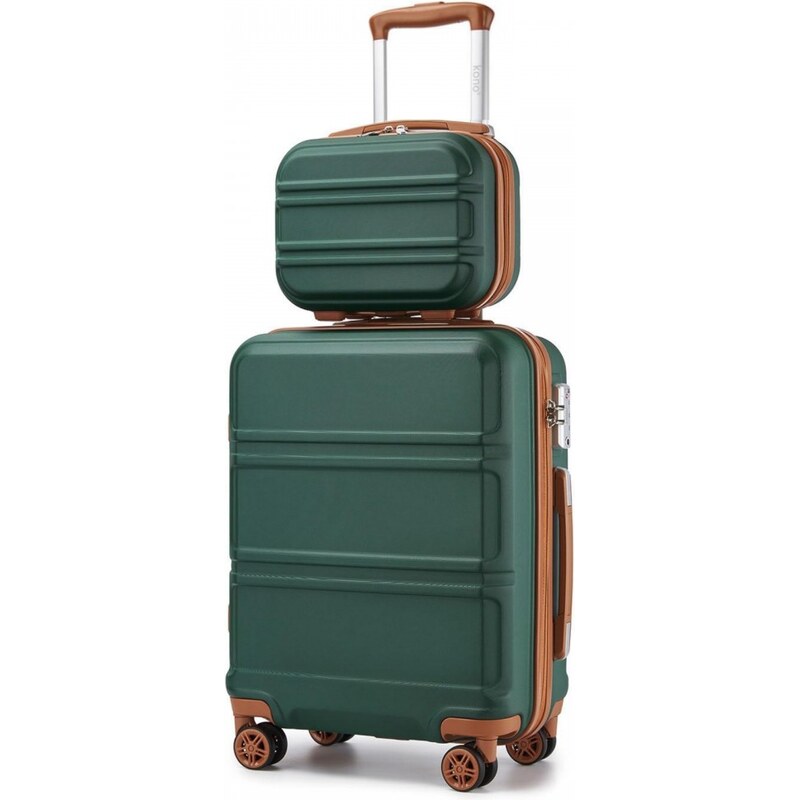KONO Set 2 cestovných kufrov Ariel, zelenohnedý 67195034