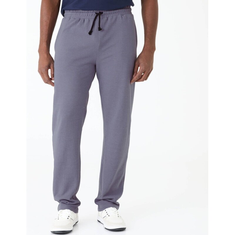 Nohavice z piké úpletu s pružným pásom a šnúrkou na stiahnutie modrá 62021099