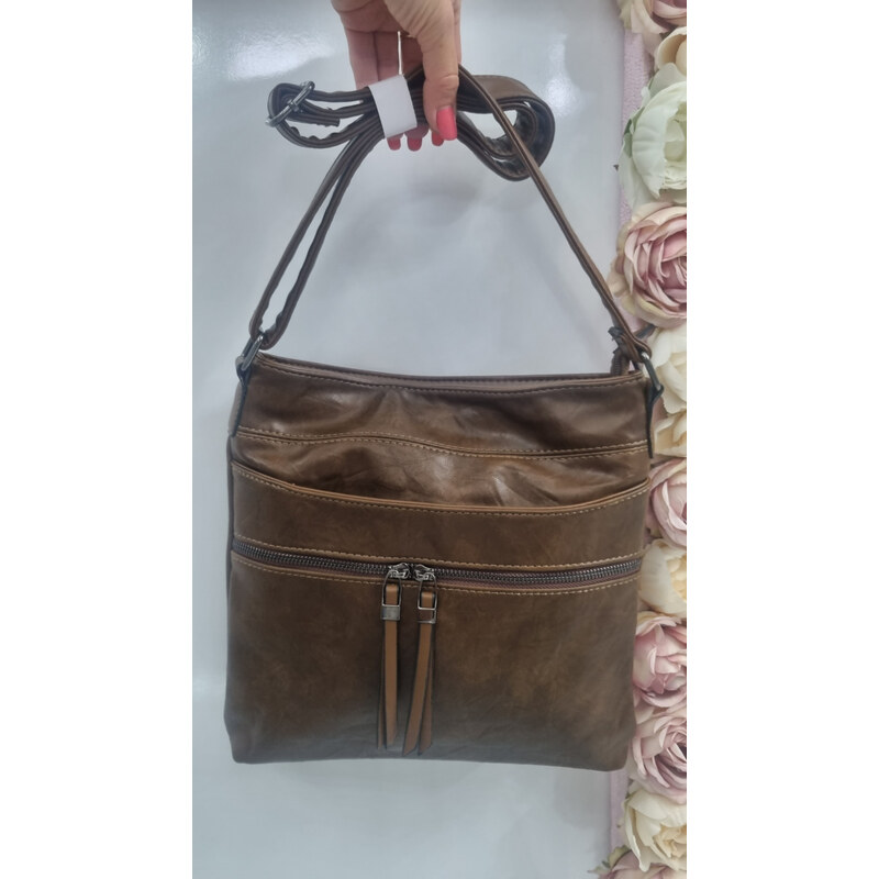 E-shop Katrins Fashion Crossbody hnedá kabelka Katrin