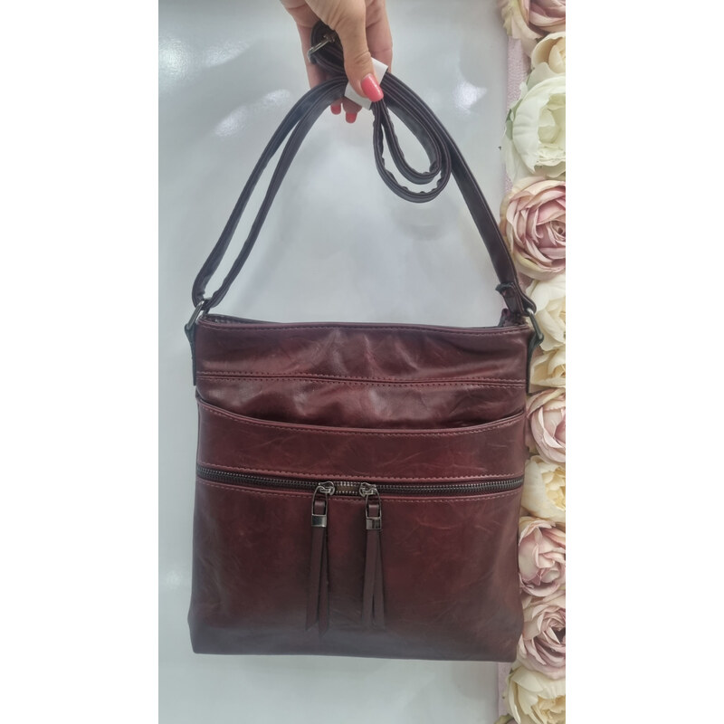 E-shop Katrins Fashion Crossbody bordová kabelka Katrin