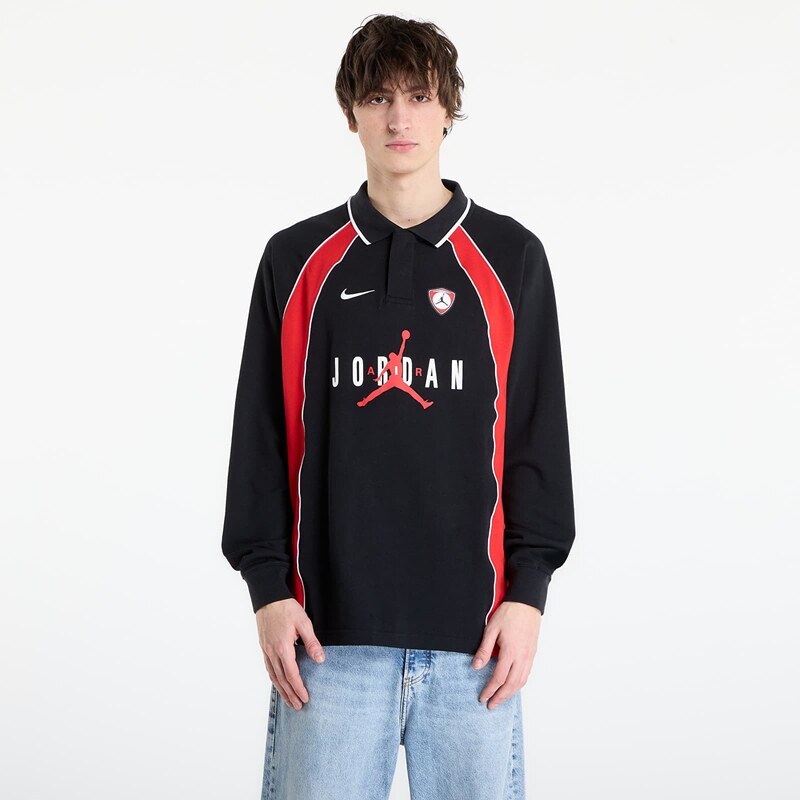 Dres Jordan Flight Mens Long-Sleeve Polo Jersey Black/ University Red/ 67197572