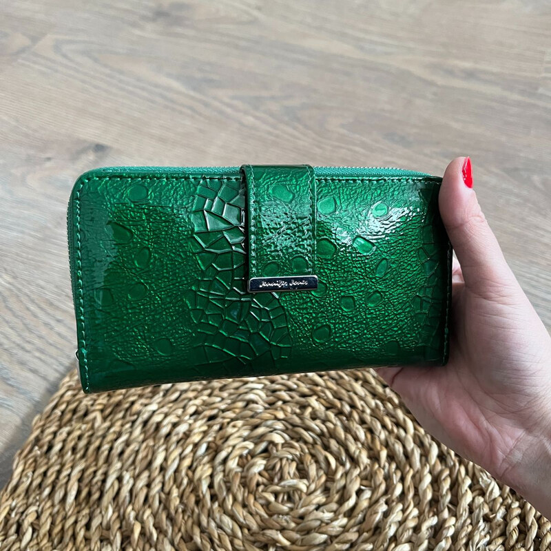 Jennifer Jones Dámska kožená peňaženka zelená RAVENNA 67197534