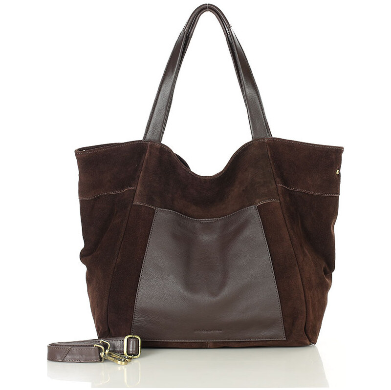 MARCO MAZZINI Veľká nákupná taška zo semišovej kože s vreckom | 67198503