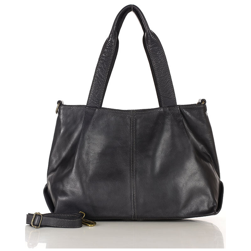 MARCO MAZZINI Kožená kabelka cez rameno | čierna v255c 67198505