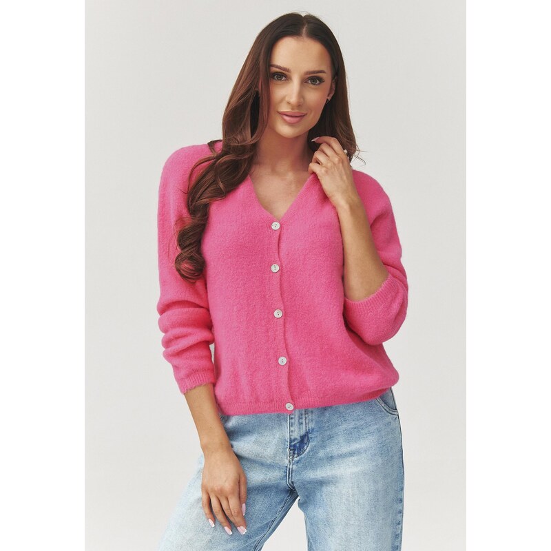 Makadamia Dámsky sveter na gombíky C38 | baby pink C38 67198545