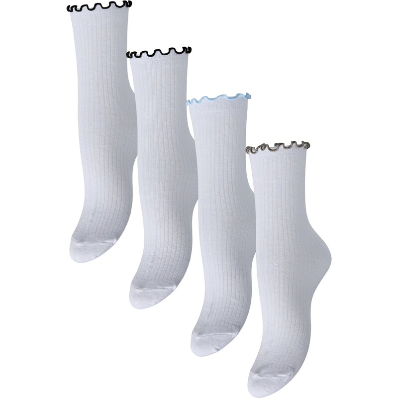 PIECES Ponožky PCAfia svetlomodrá / tmavošedá / čierna / biela 67200057