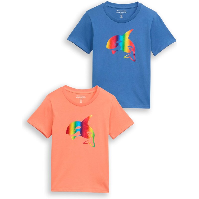 TOM TAILOR Tričko kráľovská modrá / žltá / koralová / červená 67200094