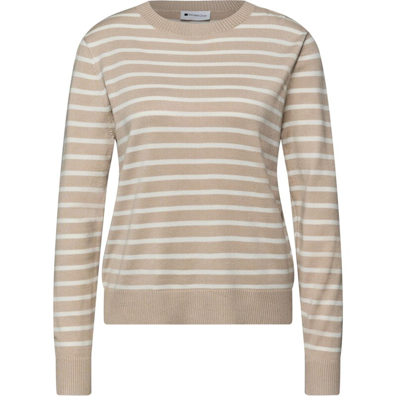 STREET ONE Sveter tmelová / biela 67200469