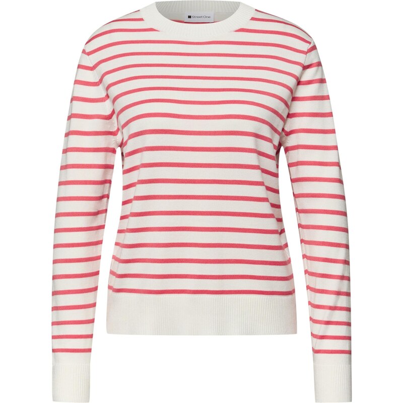STREET ONE Sveter malinová / biela 67200471