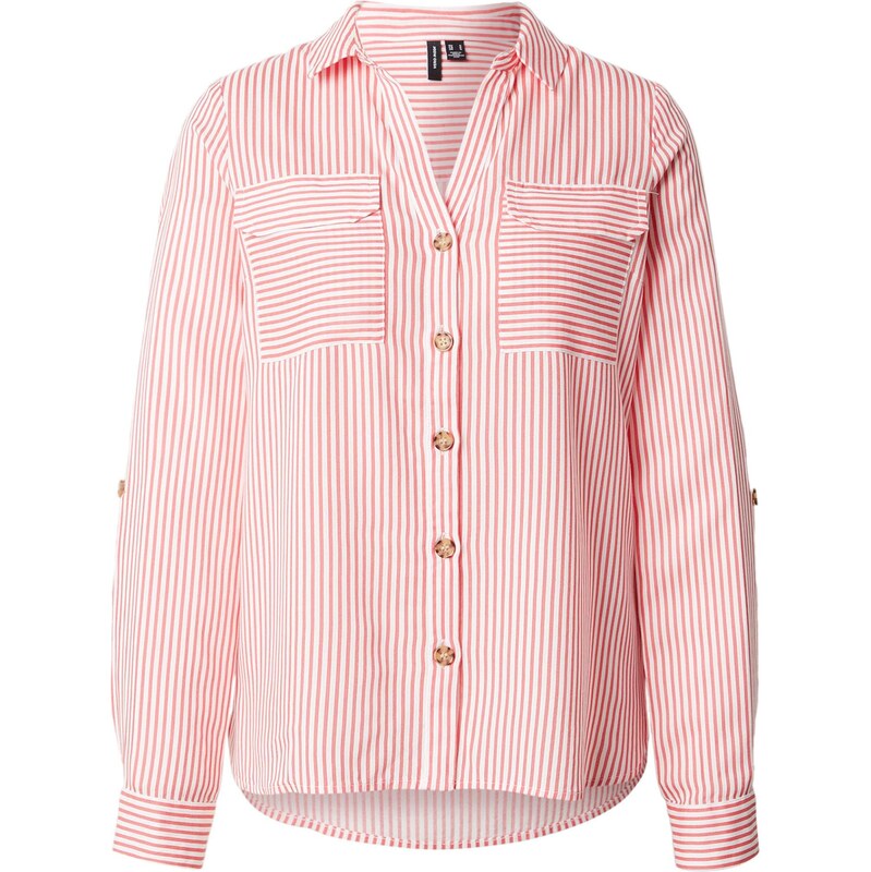 VERO MODA Blúzka VMBUMPY koralová / biela 67200516