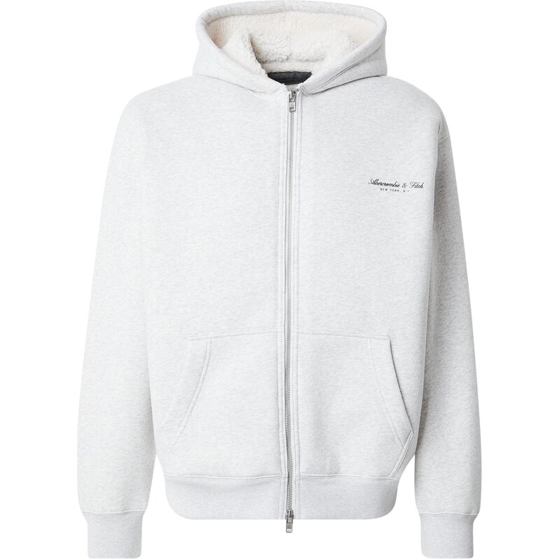 Abercrombie & Fitch Tepláková bunda sivá melírovaná / čierna 67200570