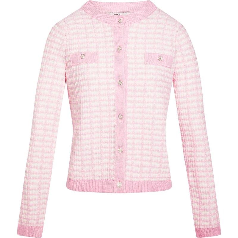 Morgan Kardigán svetloružová / biela 67200735