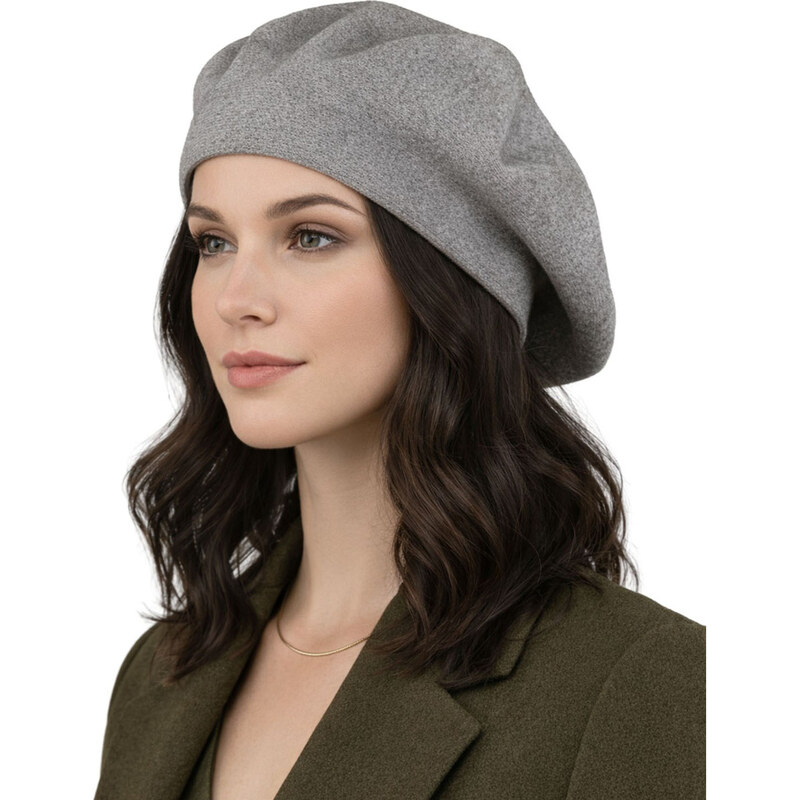 Peterson Dámska baretka z akrylu v sivej farbe 67199660