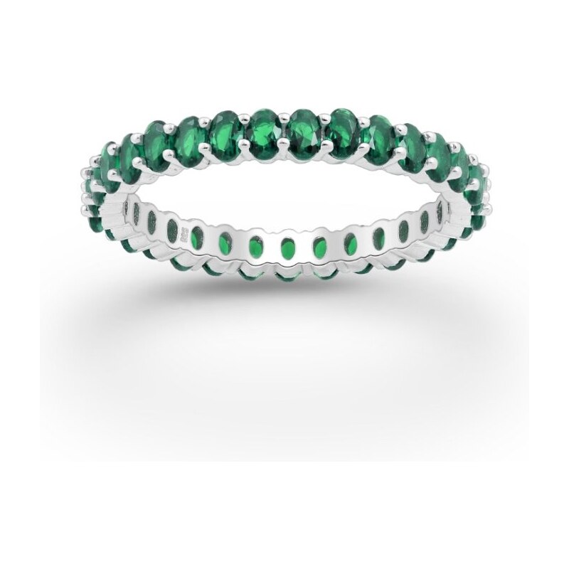 Strieborný prsteň ELIN – ZELENÝ 67205440