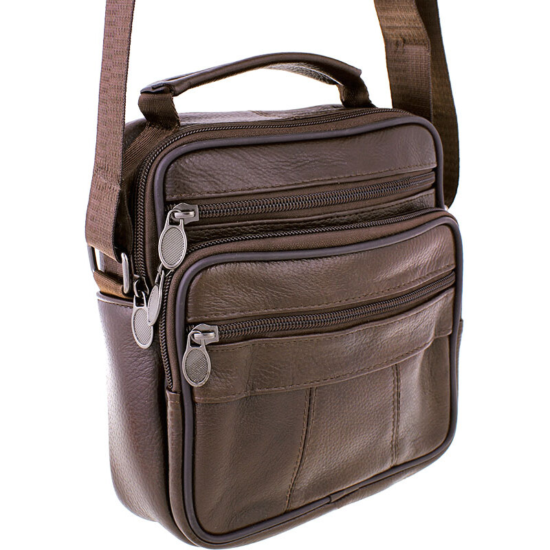 Pánska taška cez rameno kožená hnedá 7648 67208439