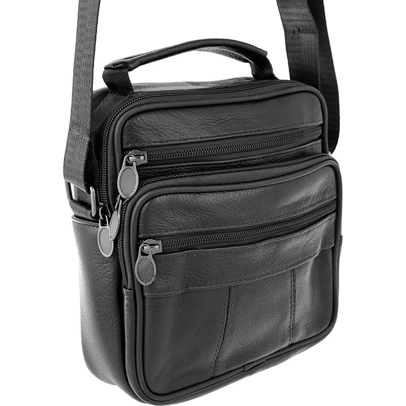 Pánska taška cez rameno kožená čierna 7648 67208440