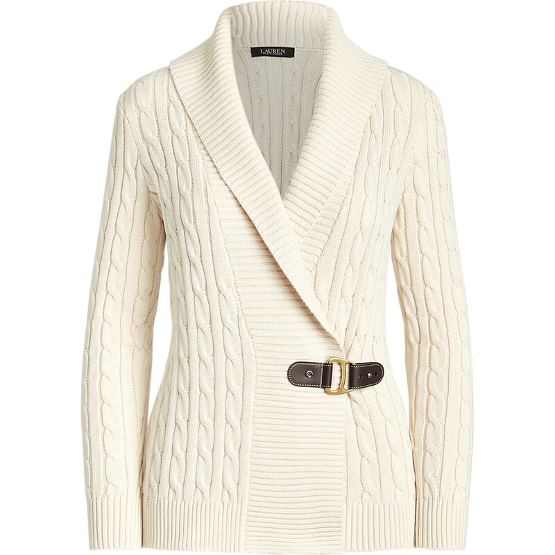 Lauren Ralph Lauren Kardigán DONATO krémová / tmavohnedá 65979615