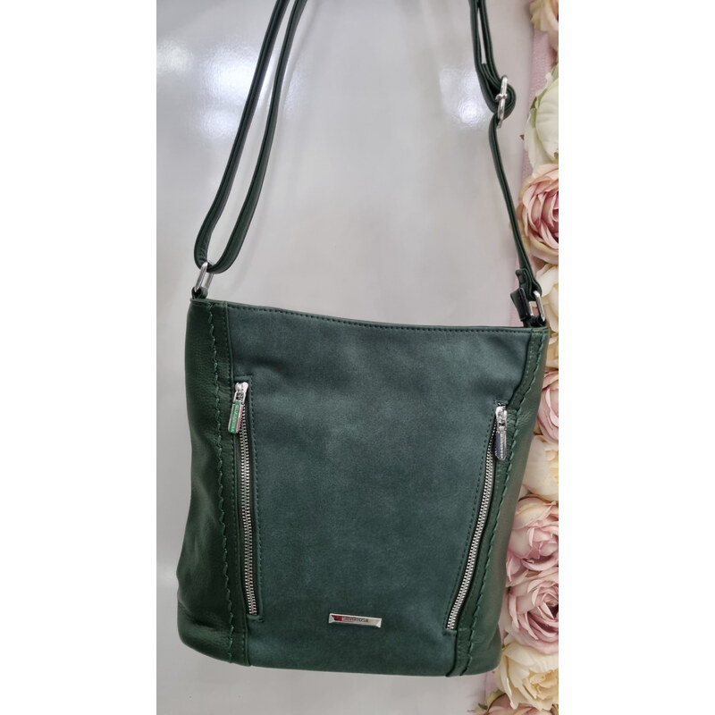 Katrins Fashion Jednoduchá zelená crossbody kabelka Silvia 67213919