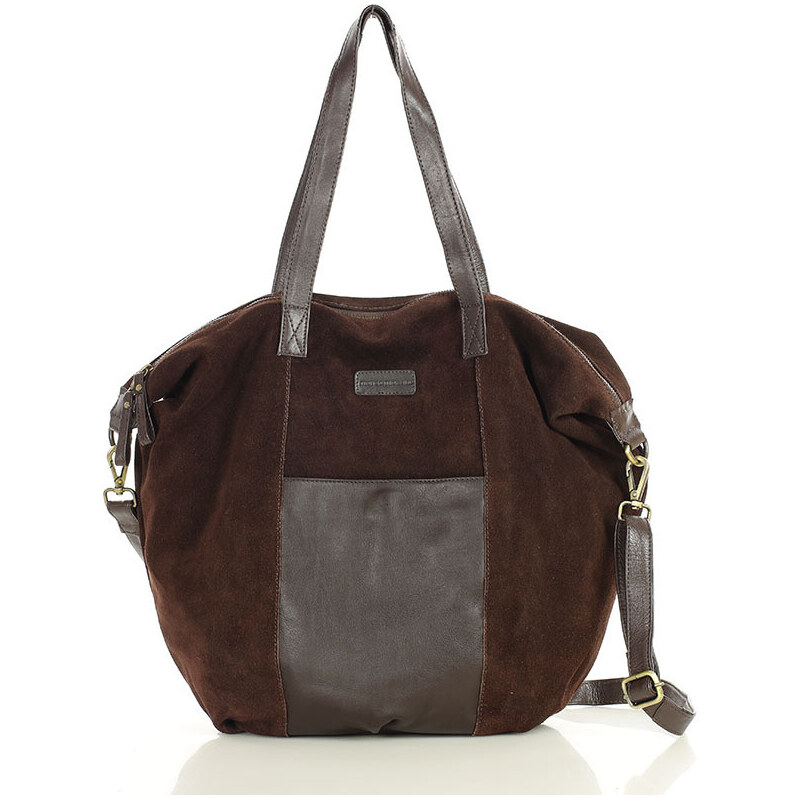 MARCO MAZZINI Dámska shopper taška zo semišovej kože s vreckami | 67214325