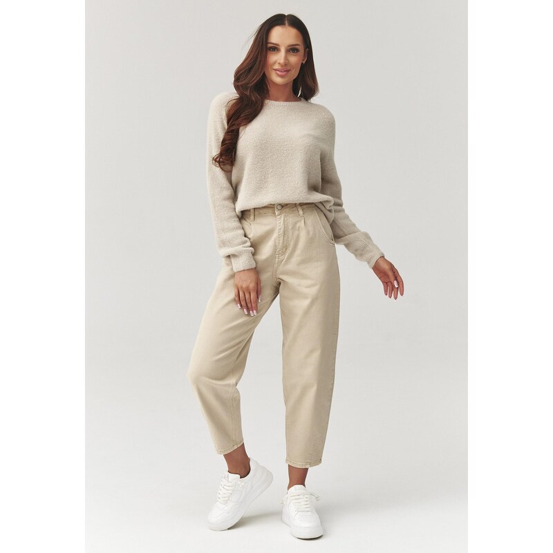 Makadamia Dámske džínsy s vysokým pásom C31 | béžová C31 67214331