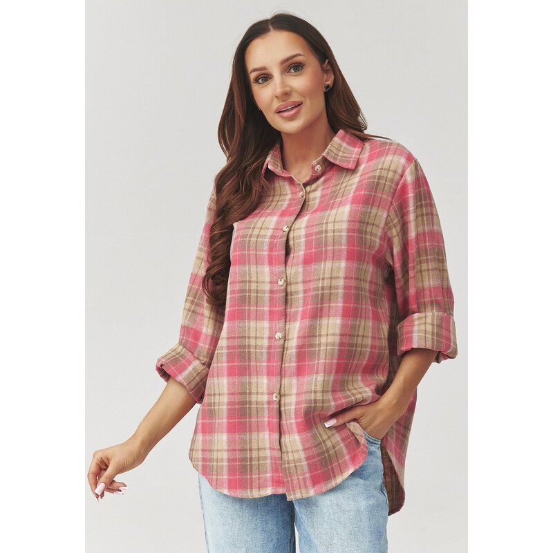 Makadamia Dámska kockovaná košeľa vz3 C35 | farebná C35 67214341