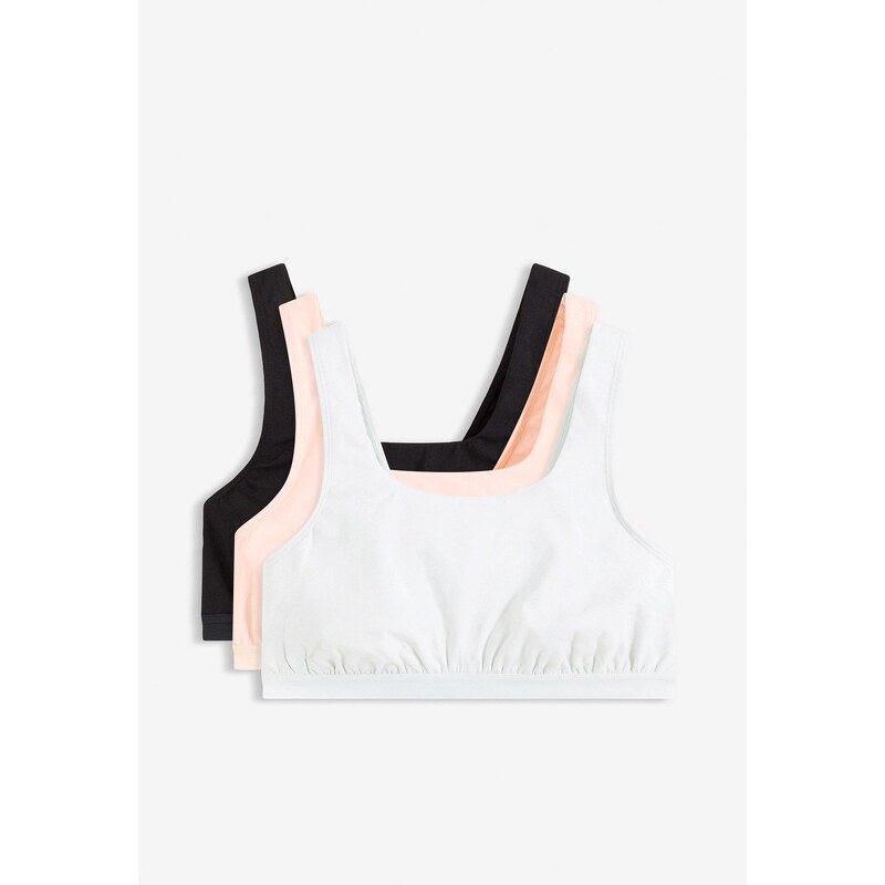 bonprix Podprsenka s bio bavlnou (3 ks v balení), farba šedá 67100332