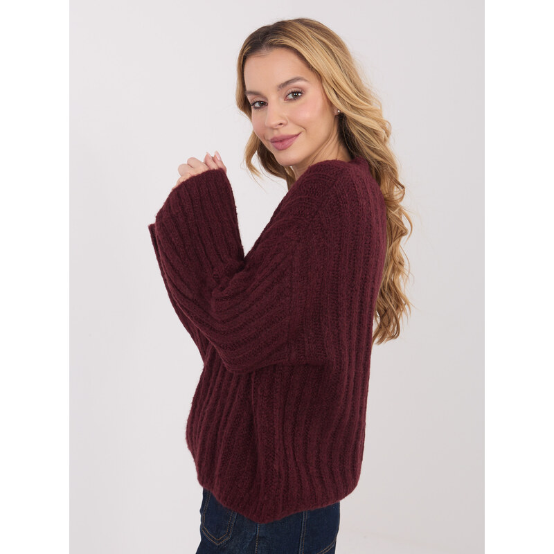 Italy Moda Bordový pletený sveter 67215301