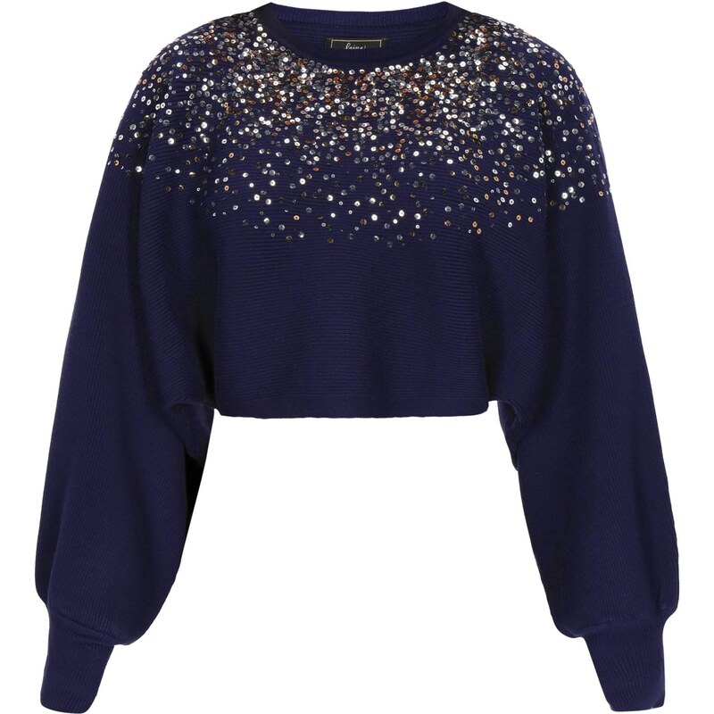 faina Sveter námornícka modrá / bronzová / strieborná 67220275