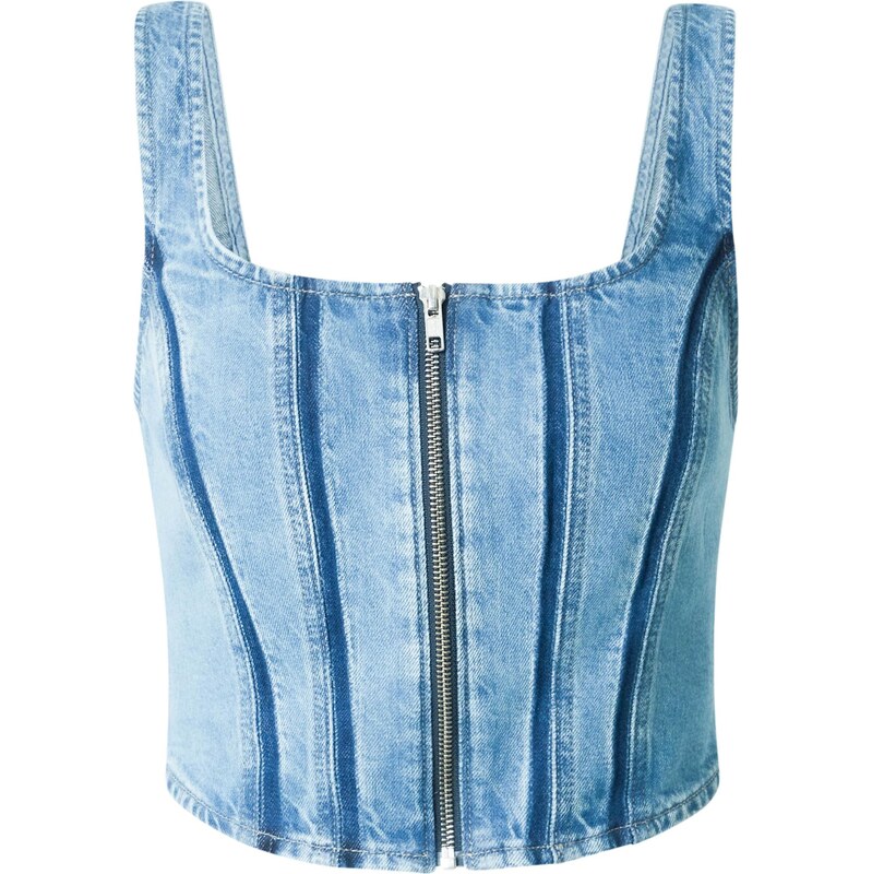LEVIS Top Seamed Zip Bustier Top modrá denim 67220347
