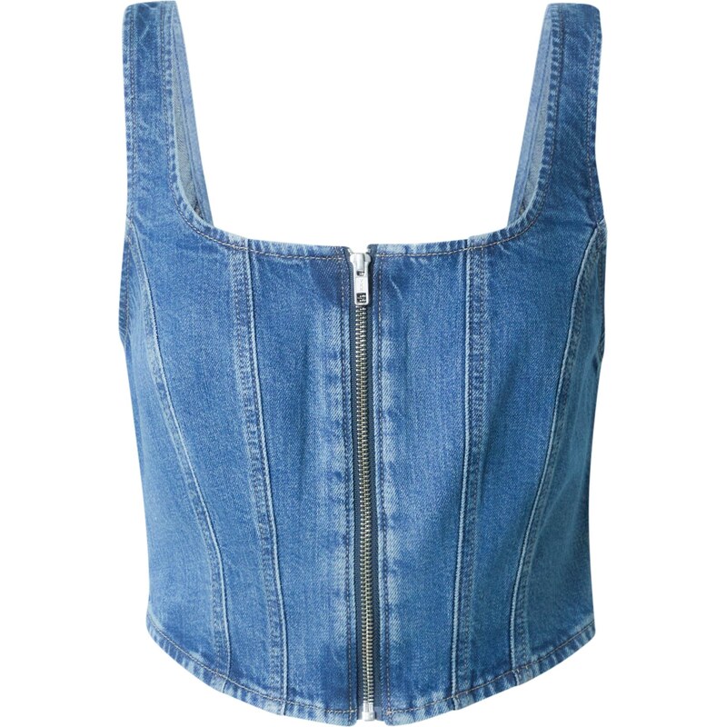 LEVIS Top Seamed Zip Bustier Top modrá denim 67220348