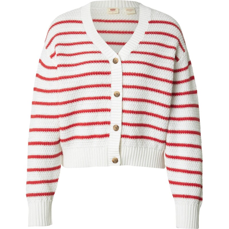 LEVIS Kardigán Snowflake Cardigan červená / biela 67220357