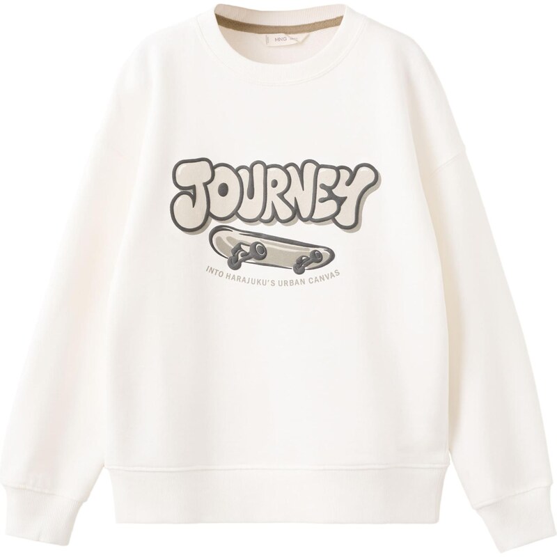 MANGO KIDS Mikina JOURNEY pastelovo zelená / čierna / šedobiela 67220567