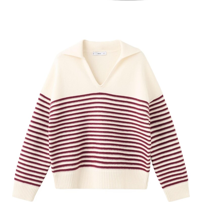 MANGO Sveter ALICANTE svetlobéžová / karmínovo červená 67220632