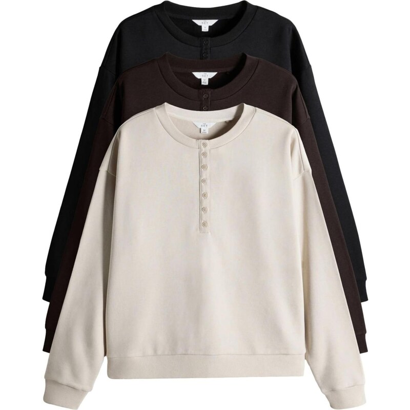 The Set Mikina čokoládová / svetlosivá / čierna 67220744